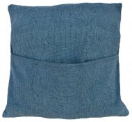 Filled Cushion - Cotton Gheri Front - Denim Blue