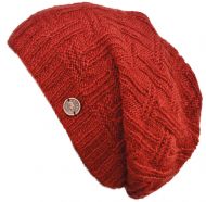 Pure Wool Basket weave slouch hat - Dark spice