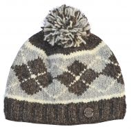 Half fleece lined - Highland bobble hat - Brown/mid grey