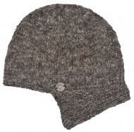 Pure Wool Half fleece lined - helmet hat - Marl Brown