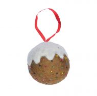 Handmade Christmas - Wool Felt Hanging Decoration - Christmas Pudding
