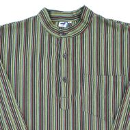 Light weight - Striped Cotton Shirt  - Greens