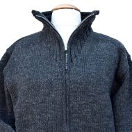 Fleece lined - pure wool jacket - Charcoal