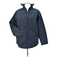 Fleece lined - pure wool jacket - Charcoal