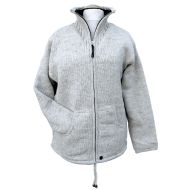 Fleece lined - pure wool jacket - Light Grey