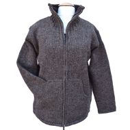 Fleece lined - pure wool jacket - Brown