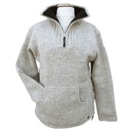 Fleece lined - pure wool pull on - Light Grey