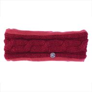 Pure Wool Fleece Lined - Cable Headband - Deep Red