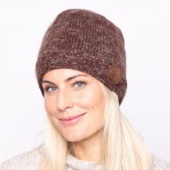 Big button cloche - pure wool - fine wool mix - chestnut