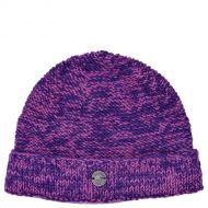 Pure Wool Two tone turn up beanie - berry/blue