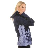 Batik flower - hooded jacket - blue