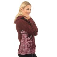 Batik flower - hooded jacket - raspberry