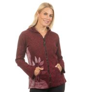 Batik flower - hooded jacket - raspberry