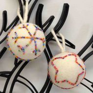 Handmade Christmas -  Felt Christmas Bauble - White Rainbow