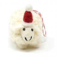 Hand Felted - Christmas Decoration - Sheep - Natural white