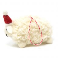 Hand Felted - Christmas Decoration - Sheep - Natural white