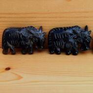 Hand carved - Black Yak - button