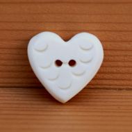 Hand carved - patterned heart - button