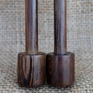 Hand carved - dark wood - knitting needles