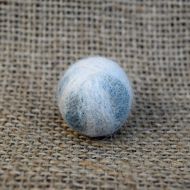 Hand rolled - pure wool - felt balls - ice blue/cream
