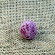 pure wool - 10 handmade felt balls - dark cherry red/cream
