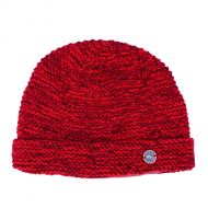 Chunky pure wool - Two tone turn up beanie - reds