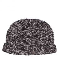 Chunky pure wool - Two tone turn up beanie - browns