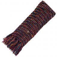 Hand knit - long length scarf - multi colour electric - grape