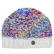 Pure Wool Hand knit - blackberry stitch - beanie - white/multi coloured