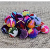 pure wool - 10 handmade felt balls - assorted swirls