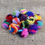 Hand rolled - pure wool - felt balls - assorted swirls