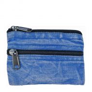 Stonewashed - embroidered yak purse - blue