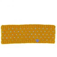 NAYA - pure wool fleece lined - tick headband - mustard/ice blue