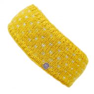 NAYA - pure wool fleece lined - tick headband - mustard/ice blue