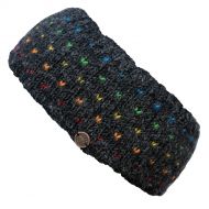 NAYA - pure wool fleece lined - rainbow tick headband - charcoal/rainbow