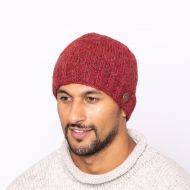 Pure wool - plain beanie - pepper red