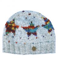 Pure Wool Hand knit - electric stars beanie - pale mid grey
