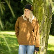 hand knit jumper -  heather - gold