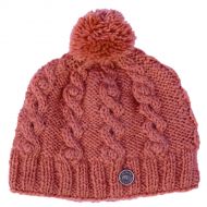 pure wool - cable bobble hat - coral haze