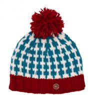 Pure wool - Vibes Bobble Hat - Red/Turquoise