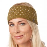 NAYA - pure wool fleece lined - tick headband - warm olive/white