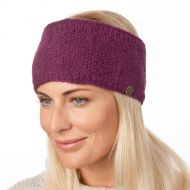 Pure Wool Hand knit - square moss headband - deep berry