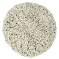 Pure Wool Half fleece lined - scroll beret - Pale grey