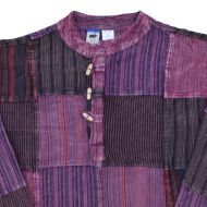 Cotton patchwork shirt - long sleeved - Purples