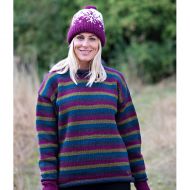 Handmade Pure Wool - stripe jumper - Jewel