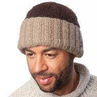 Pure Wool Hand knit - watchman's beanie - Brown Camel