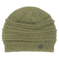 Lace Ridge Beanie - pure wool - fleece lined - bay leaf