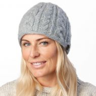 fleck - cable beanie - pearl grey