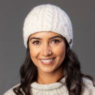 fleck - cable beanie - natural white