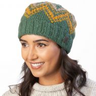 Deep Zigzag Beanie - Pure Wool - Shale Green